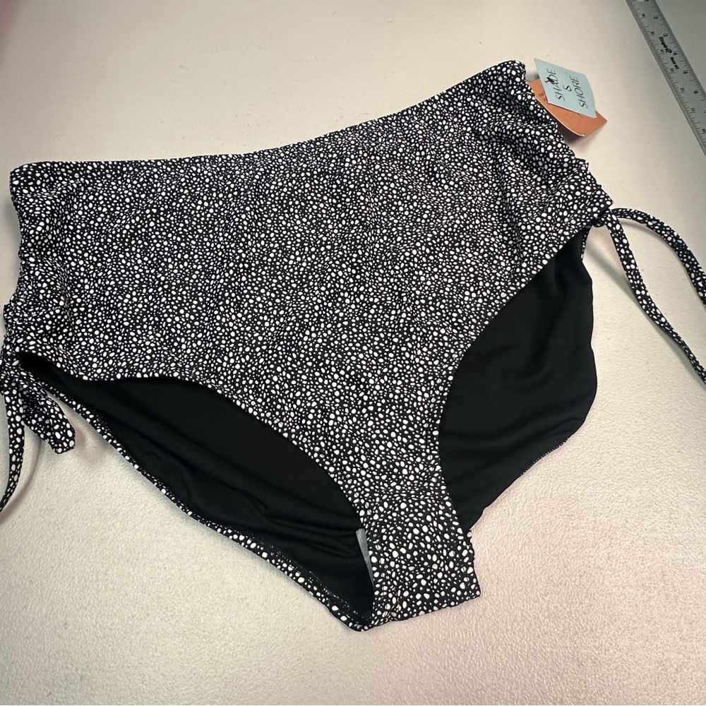 Shade & Shore Black and‎ White Polka Dot Bikini Bottom